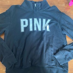 PINK black quarter zip